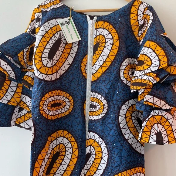 Unique print dress handmade with gems - Medium - Picture 11 of 13